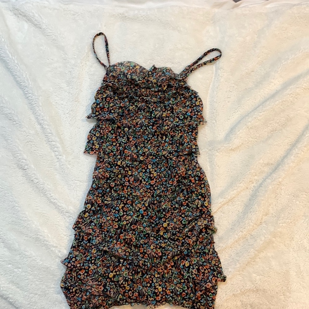 Express Black Floral Mini Dress